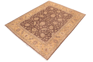 handmade Traditional Kafkaz Brown Gold Hand Knotted RECTANGLE 100% WOOL area rug 8x10