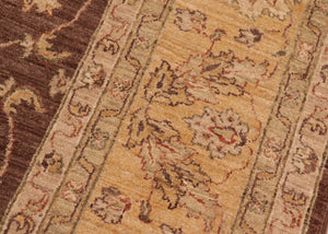 handmade Traditional Kafkaz Brown Gold Hand Knotted RECTANGLE 100% WOOL area rug 8x10