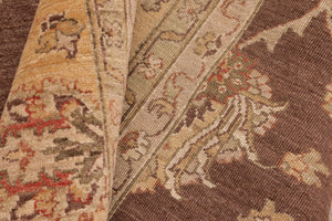 handmade Traditional Kafkaz Brown Gold Hand Knotted RECTANGLE 100% WOOL area rug 8x10