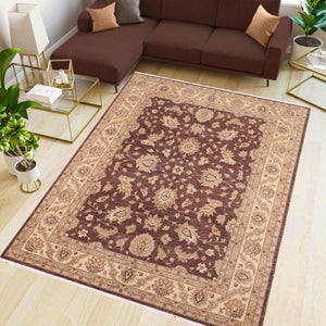 handmade Traditional Kafkaz Brown Beige Hand Knotted RECTANGLE 100% WOOL area rug 8x10