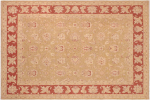 handmade Traditional Kafkaz Green Rust Hand Knotted RECTANGLE 100% WOOL area rug 8x10