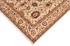 handmade Transitional Kafkaz Ivory Lt. Green Hand Knotted RECTANGLE 100% WOOL area rug 8' x 10'