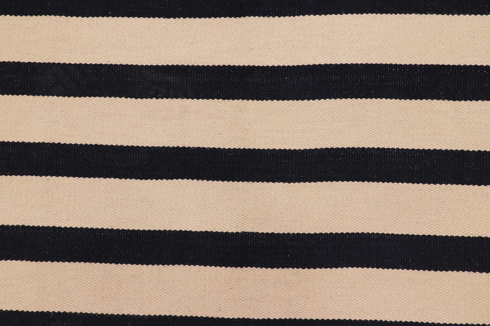handmade Modern Kilim Beige Black Hand-Woven RECTANGLE 100% WOOL area rug 5x6