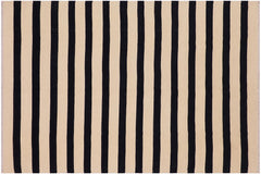 handmade Modern Kilim Beige Black Hand-Woven RECTANGLE 100% WOOL area rug 5x6