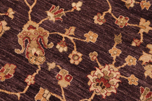 handmade Traditional Kafkaz Purple Beige Hand Knotted RECTANGLE 100% WOOL area rug 8x11