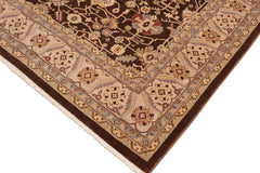 handmade Traditional Kafkaz Brown Beige Hand Knotted RECTANGLE 100% WOOL area rug 8x10