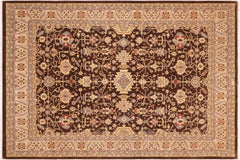 handmade Traditional Kafkaz Brown Beige Hand Knotted RECTANGLE 100% WOOL area rug 8x10
