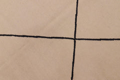 handmade Modern Kilim Beige Black Hand-Woven RECTANGLE 100% WOOL area rug 8x11