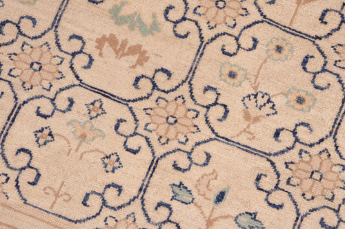 handmade Transitional Kafkaz Beige Lt. Green Hand Knotted RECTANGLE 100% WOOL area rug 8' x 10'