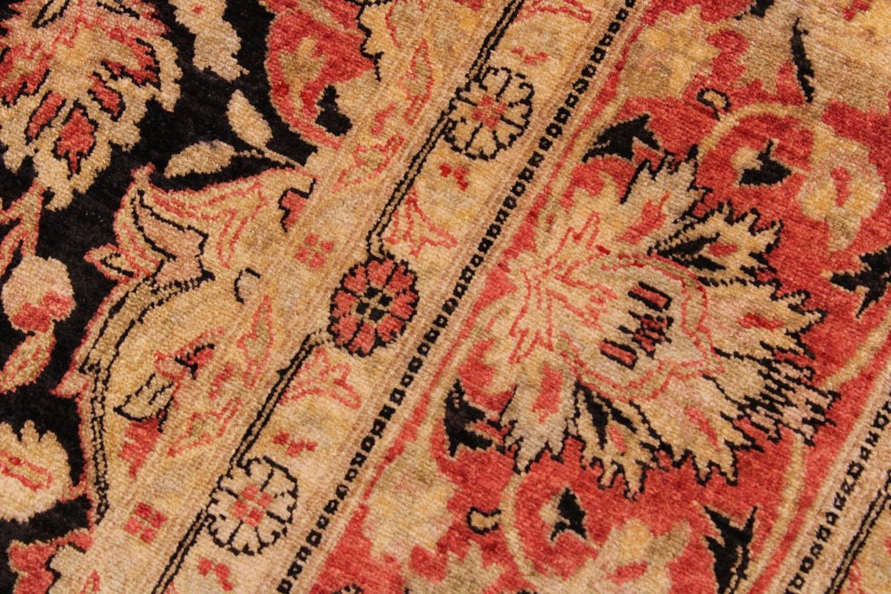 handmade Transitional Lahore Tan Brown Hand Knotted RECTANGLE 100% WOOL area rug 9' x 12'