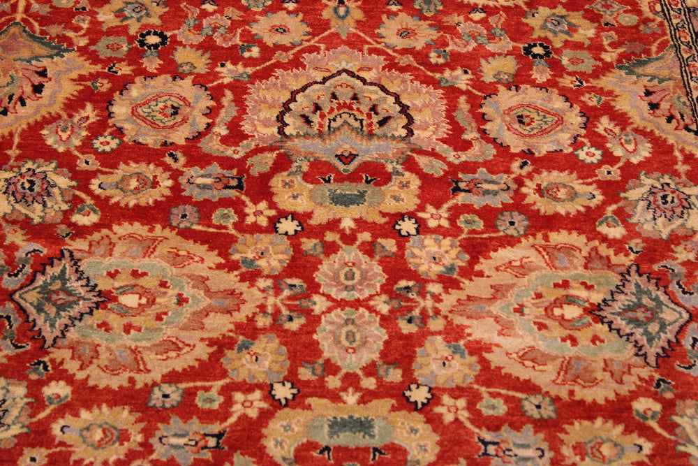 handmade Traditional Lahore Rust Tan Hand Knotted RECTANGLE 100% WOOL area rug 9' x 12'