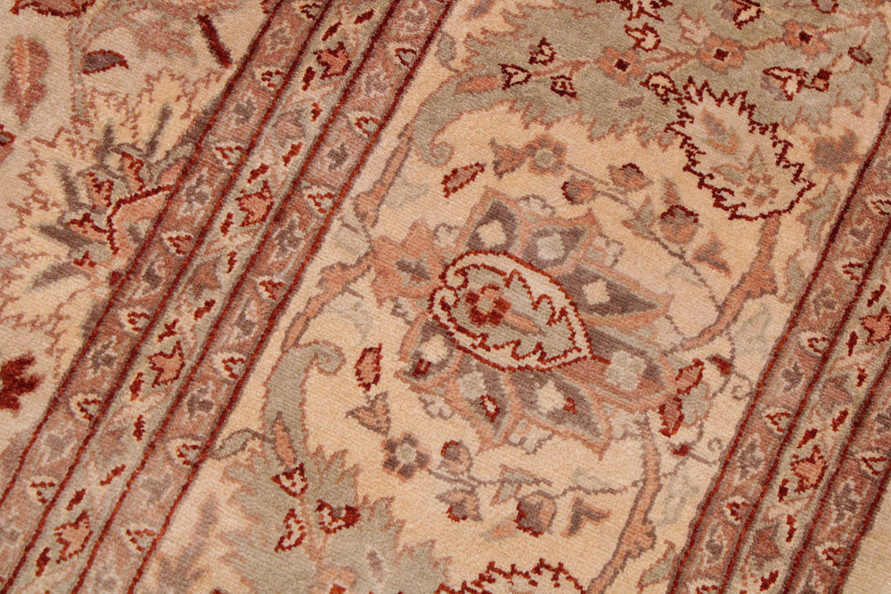 handmade Traditional  Ivory Copper Hand Knotted RECTANGLE 100% WOOL area rug 9' x 12'