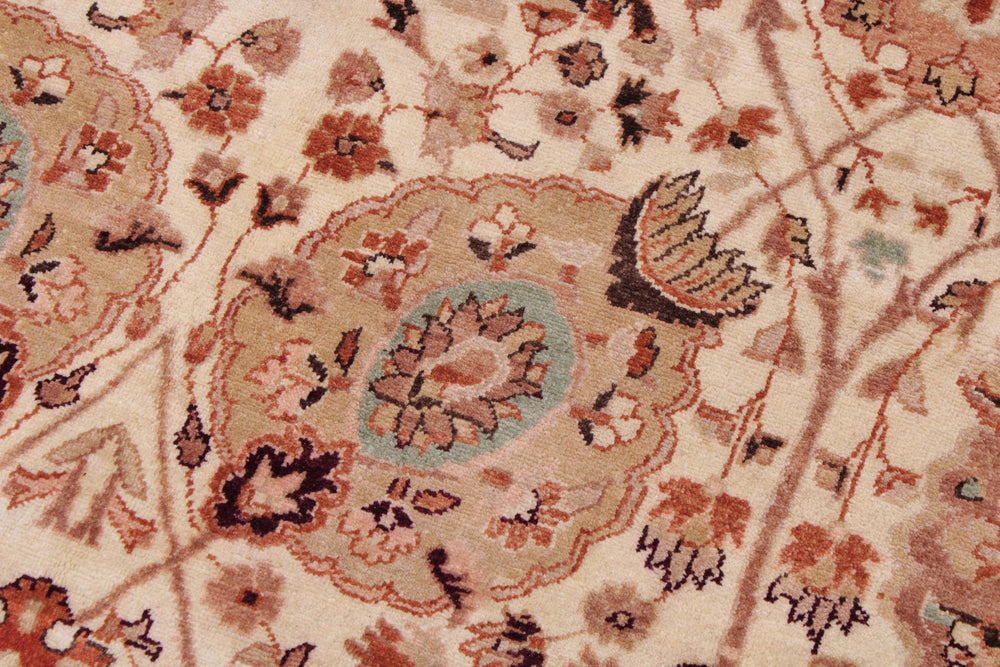 handmade Traditional  Beige Copper Hand Knotted RECTANGLE 100% WOOL area rug 9' x 12'