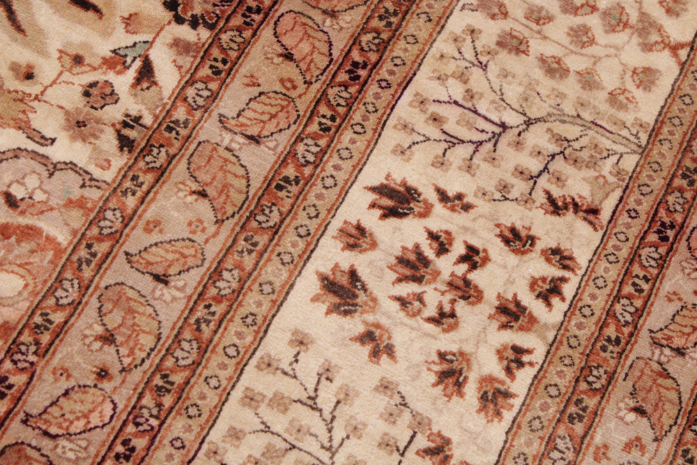handmade Traditional  Beige Copper Hand Knotted RECTANGLE 100% WOOL area rug 9' x 12'