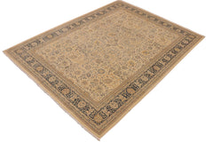 handmade Traditional Kafkaz Beige Blue Hand Knotted RECTANGLE 100% WOOL area rug 9x12