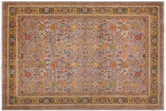 handmade Traditional Design Gray Gray Hand Knotted RECTANGLE 100% WOOL area rug 9' x 12'