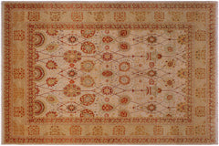 handmade Traditional Kafkaz Tan Lt. Gold Hand Knotted RECTANGLE 100% WOOL area rug 9' x 12'