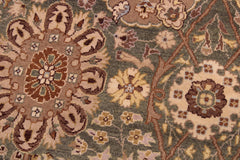 handmade Transitional Veg Dye Green Tan Hand Knotted RECTANGLE 100% WOOL area rug 9' x 12'