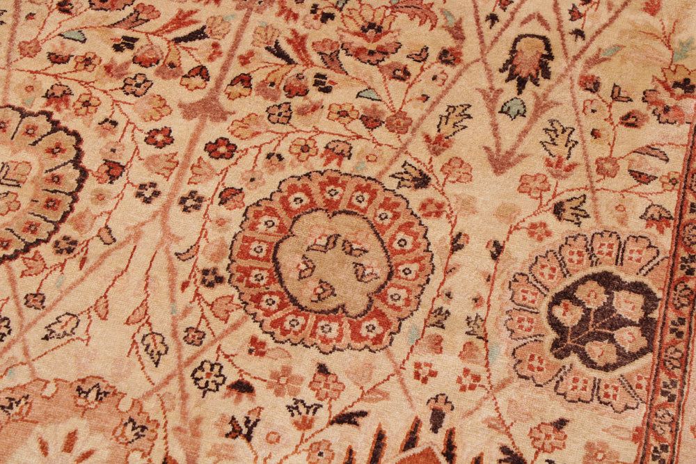 handmade Traditional Design Lt. Tan Lt. Tan Hand Knotted RECTANGLE 100% WOOL area rug 9' x 12'