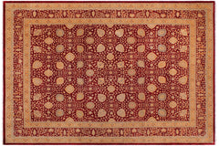 handmade Transitional Design Red Mustard Hand Knotted RECTANGLE 100% WOOL area rug 9' x 12'