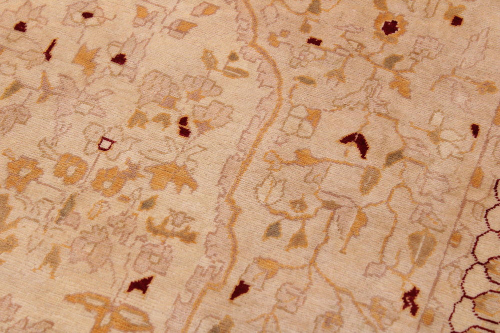 handmade Traditional Design Tan Tan Hand Knotted RECTANGLE 100% WOOL area rug 9' x 12'