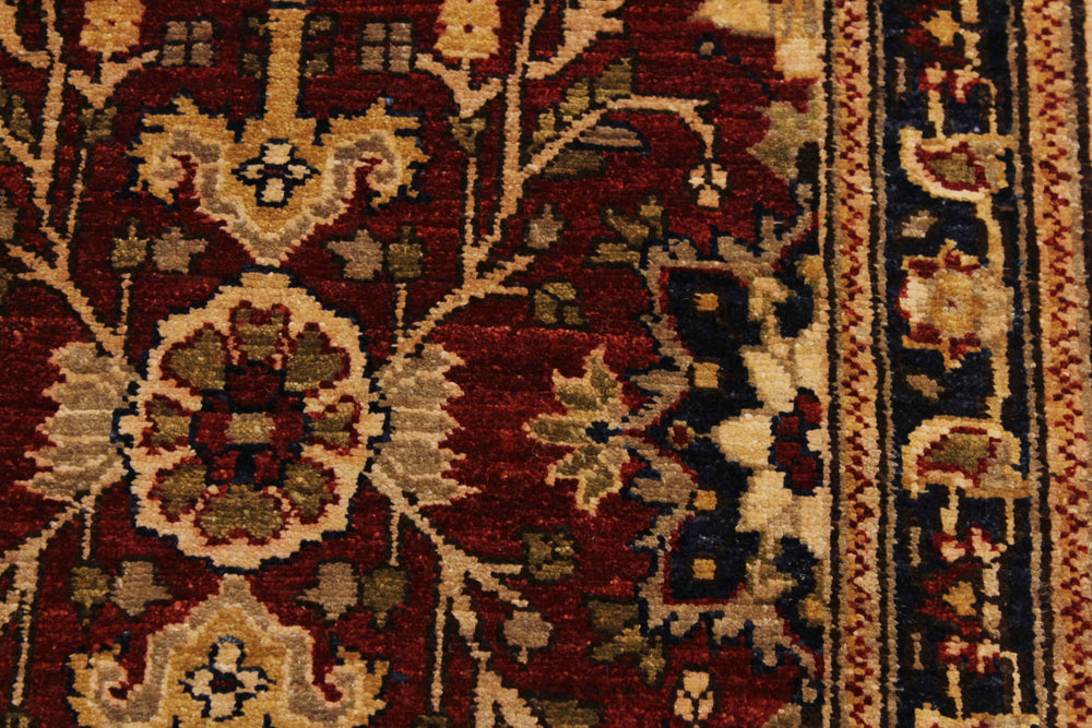 handmade Transitional Kafkaz Red Blue Hand Knotted RUNNER 100% WOOL area rug 3' x 13'