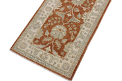 handmade Traditional Kafkaz Rust Ivory Hand Knotted RUNNER 100% WOOL area rug 3' x 9'
