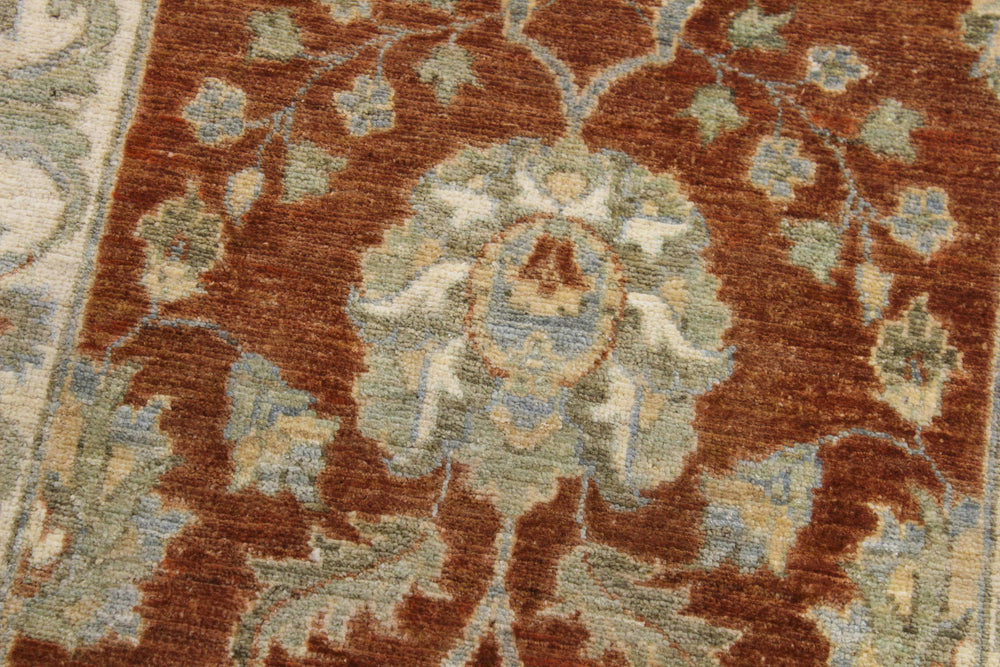 handmade Traditional Kafkaz Rust Ivory Hand Knotted RUNNER 100% WOOL area rug 3' x 9'