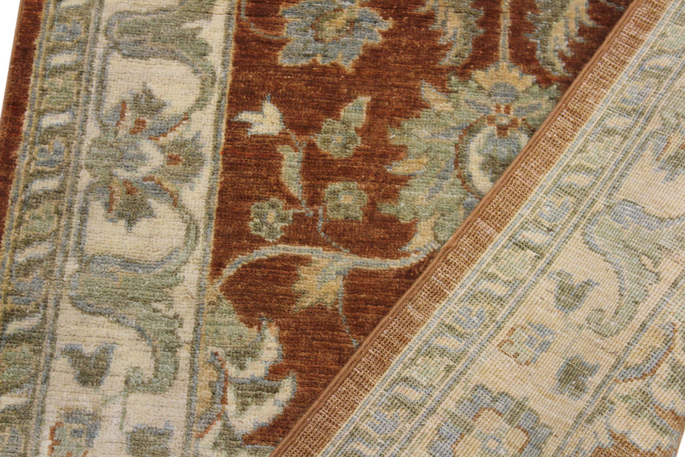 handmade Traditional Kafkaz Rust Ivory Hand Knotted RUNNER 100% WOOL area rug 3' x 9'