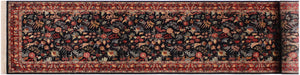 handmade Traditional Basarabian Black Red Hand Knotted RUNNER 100% WOOL area rug 3' x 12'