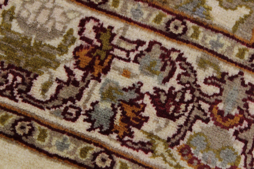 handmade Traditional William Ivory Rust Hand Knotted RUNNER 100% WOOL area rug 3' x 12'