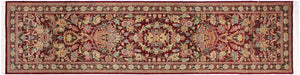 handmade Traditional William Red Lt. Gold Hand Knotted RUNNER 100% WOOL area rug 3' x 10'