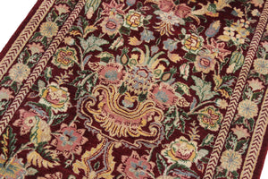 handmade Traditional William Red Lt. Gold Hand Knotted RUNNER 100% WOOL area rug 3' x 10'