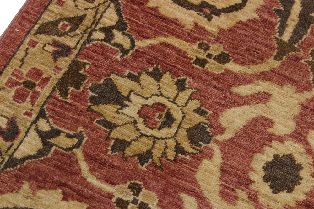 handmade Transitional Kafkaz Pink Tan Hand Knotted RUNNER 100% WOOL area rug 3' x 18'