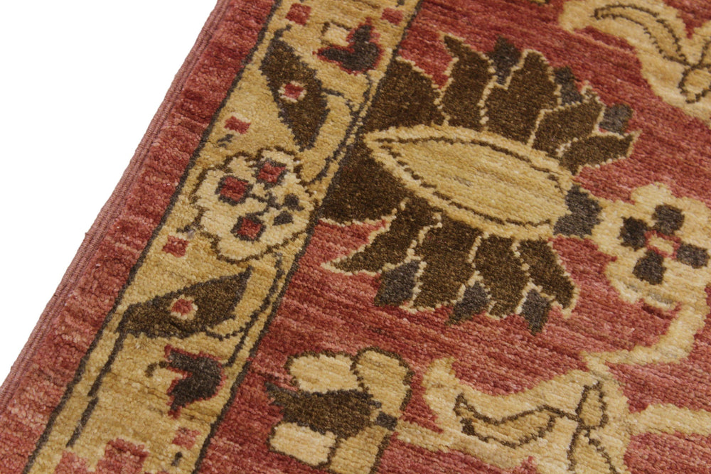 handmade Transitional Kafkaz Pink Tan Hand Knotted RUNNER 100% WOOL area rug 3' x 18'