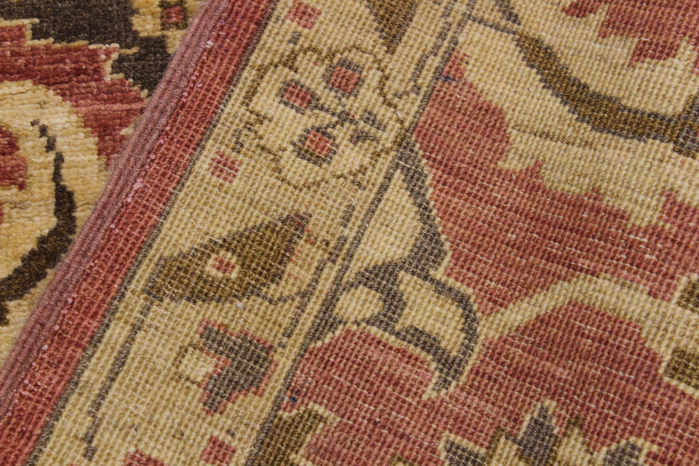 handmade Transitional Kafkaz Pink Tan Hand Knotted RUNNER 100% WOOL area rug 3' x 18'