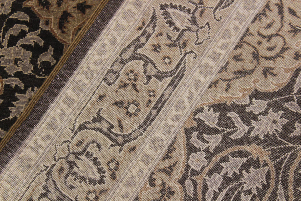 handmade Transitional Veg Dye Brown Gold Hand Knotted RUNNER 100% WOOL area rug 4' x 13'