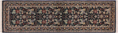 handmade Traditional  Black Gray Hand Knotted RUNNER 100% WOOL area rug 3' x 9'