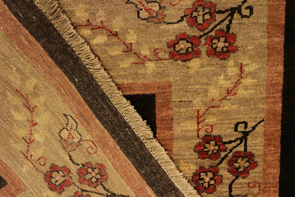 handmade Modern Gabbeh Brown Tan Hand Knotted RECTANGLE 100% WOOL area rug 4' x 6'