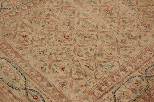 handmade Transitional Kafkaz Lt. Tan Brown Hand Knotted RECTANGLE 100% WOOL area rug 4' x 6'