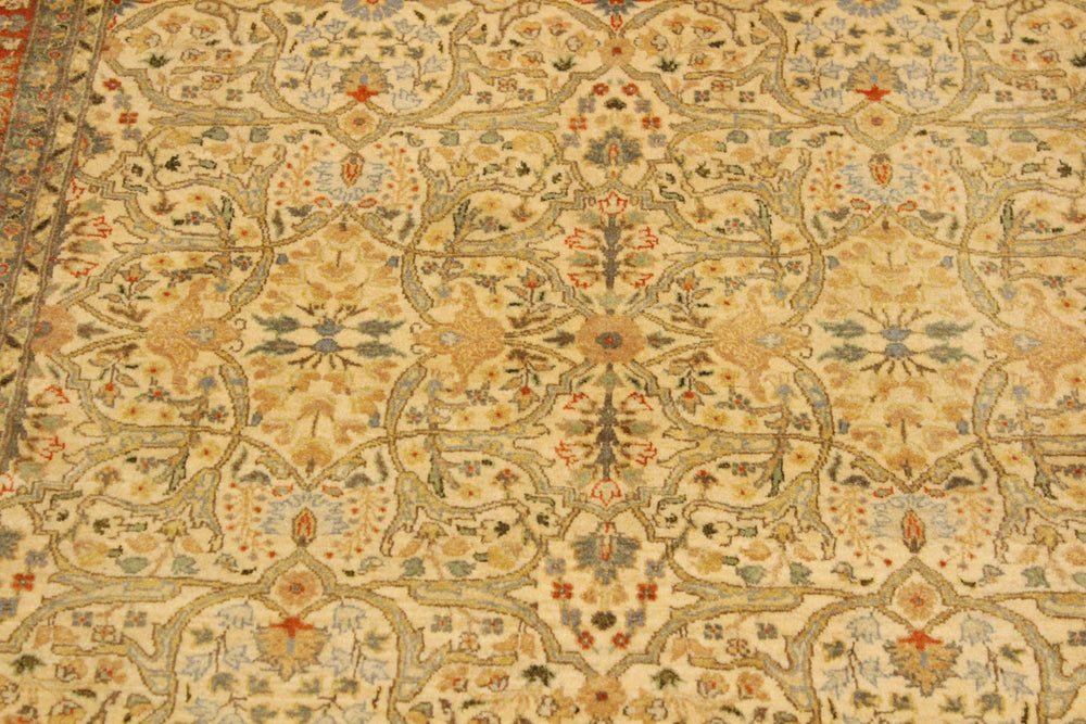handmade Transitional Tabriz Beige Rust Hand Knotted RECTANGLE 100% WOOL area rug 4x6