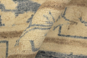 handmade Transitional Kafkaz Lt. Blue Tan Hand Knotted RECTANGLE 100% WOOL area rug 4' x 6'