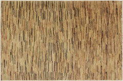 handmade Modern Gabbeh Beige Black Hand Knotted RECTANGLE 100% WOOL area rug 4' x 6'