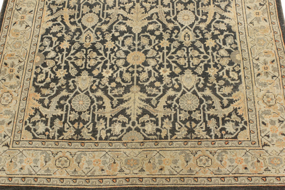 handmade Traditional Kafkaz Charcoal Beige Hand Knotted RECTANGLE 100% WOOL area rug 4x6