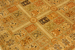handmade Transitional Design Tan Gold Hand Knotted RECTANGLE 100% WOOL area rug 4' x 6'