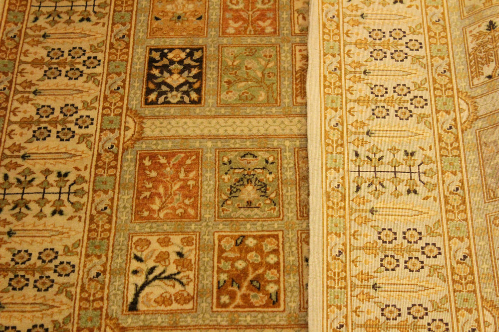 handmade Transitional Design Tan Gold Hand Knotted RECTANGLE 100% WOOL area rug 4' x 6'