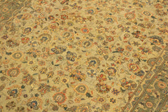 handmade Traditional Design Tan Green Hand Knotted RECTANGLE 100% WOOL area rug 4' x 6'