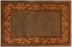 Chic Ziegler Nilda Brown/Rust Wool Rug - 4'1'' x 5'9''