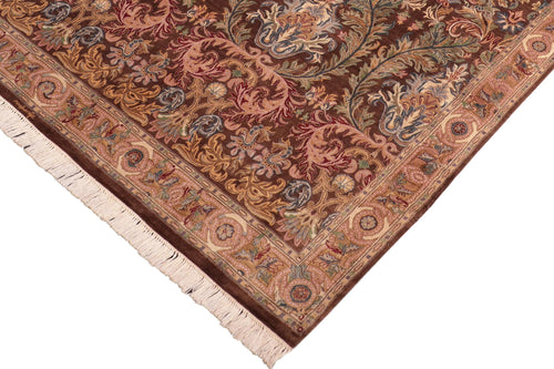handmade Transitional Imran Brown Gold Hand Knotted RECTANGLE 100% WOOL area rug 8x10