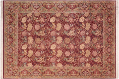 handmade Transitional Spring Red Brown Hand Knotted RECTANGLE 100% WOOL area rug 8x10